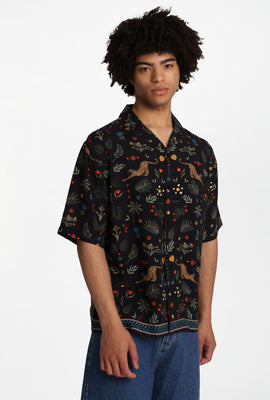 Arsenic Jungle Print Button-Up Shirt