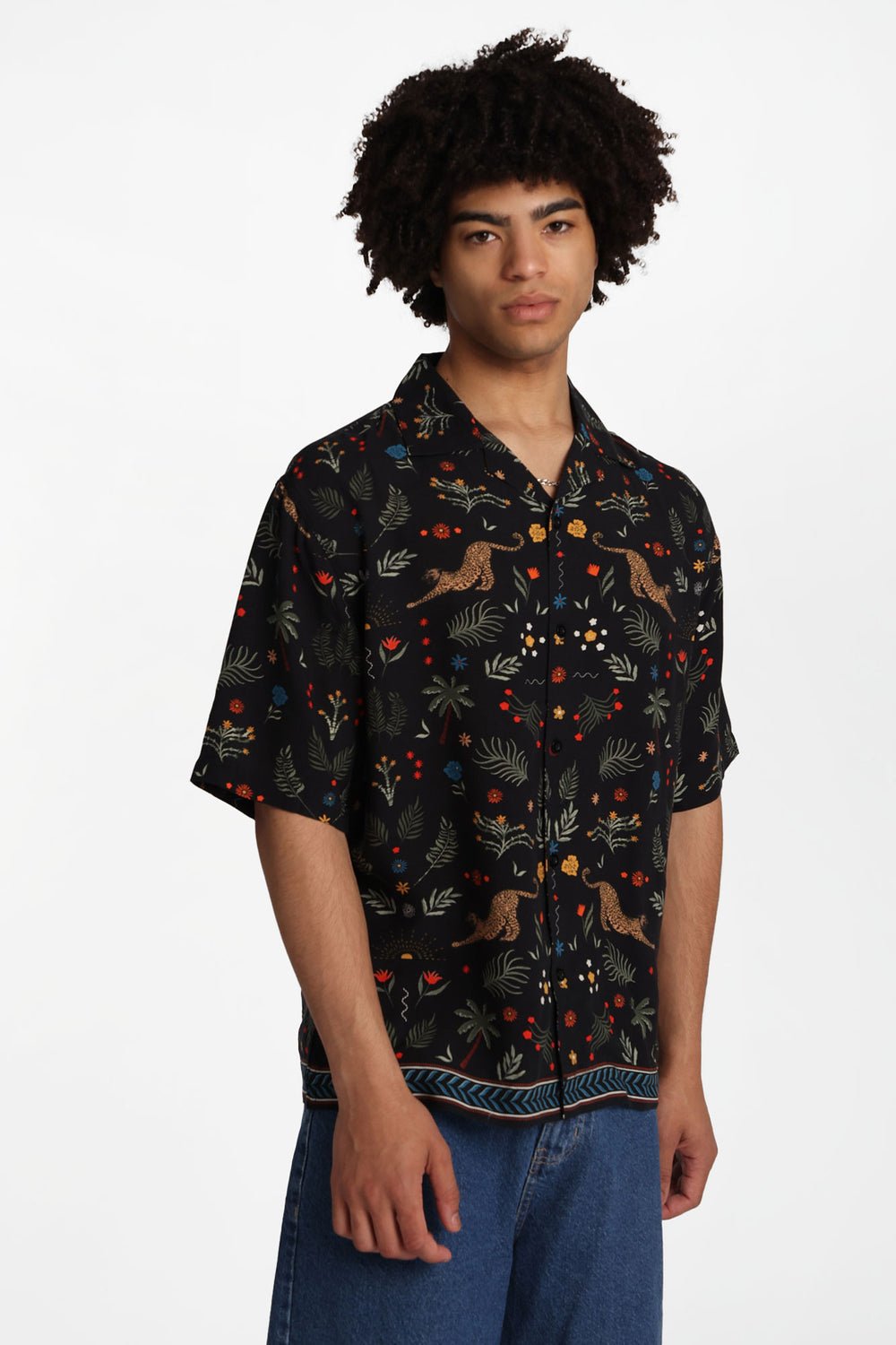 Arsenic Jungle Print Button-Up Shirt Arsenic Jungle Print Button-Up Shirt
