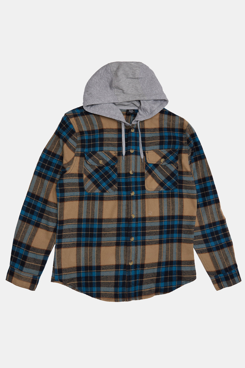 Arsenic Mens Hooded Plaid Button-Up Arsenic Mens Hooded Plaid Button-Up