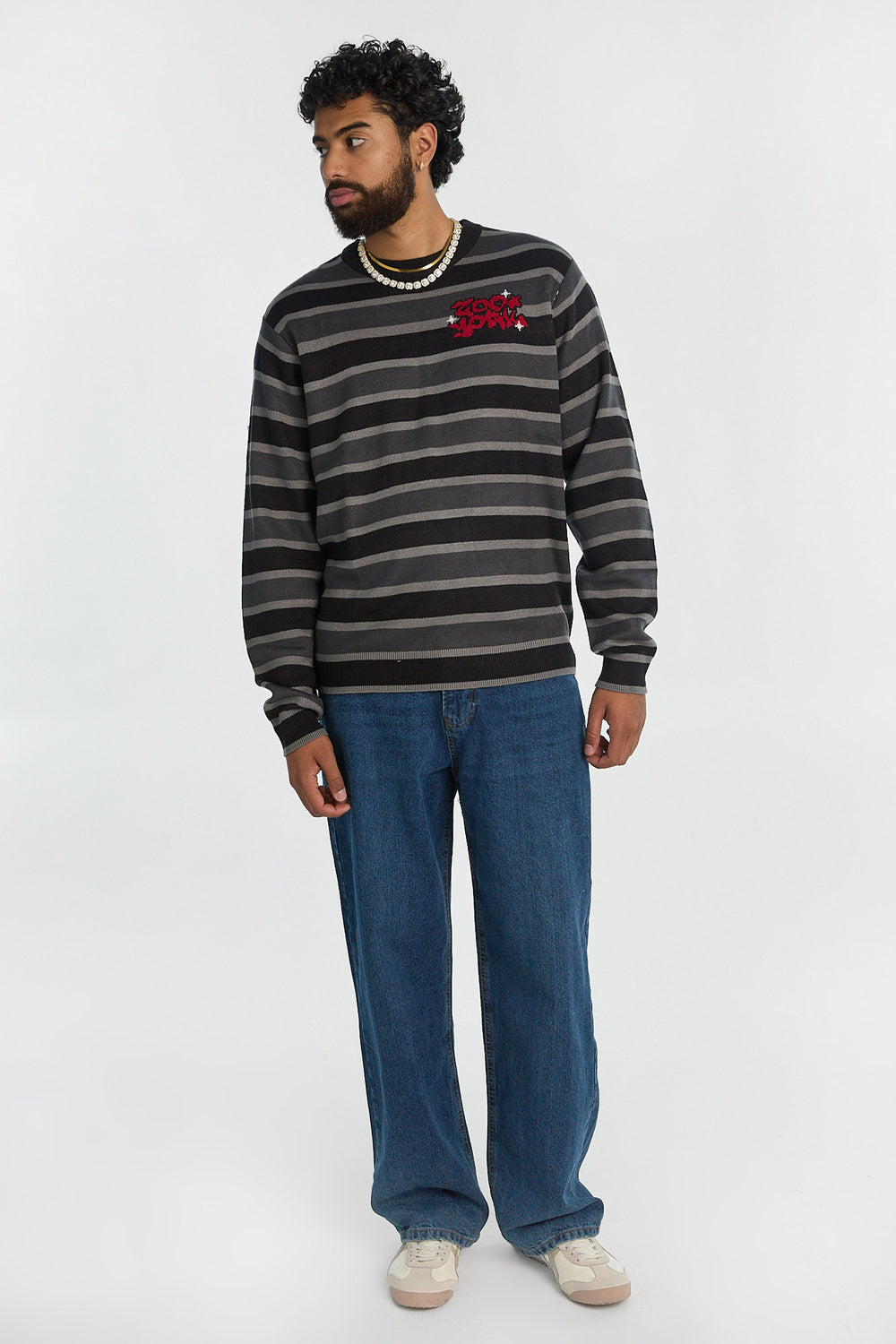 Zoo York Mens Striped Crewneck Sweater Zoo York Mens Striped Crewneck Sweater