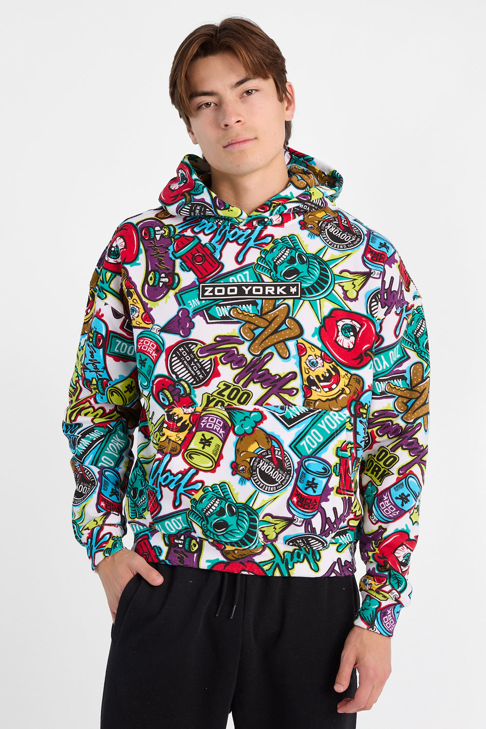 Zoo York NY Graffiti Print Hoodie Zoo York NY Graffiti Print Hoodie