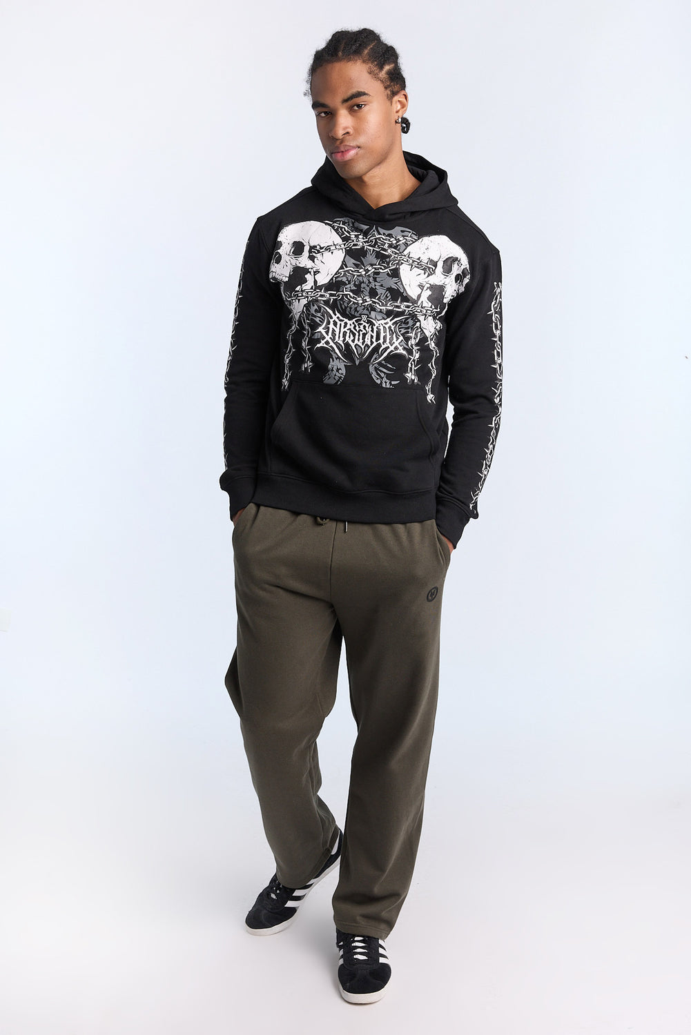 Arsenic Mens Skulls & Chains Graphic Hoodie Arsenic Mens Skulls & Chains Graphic Hoodie