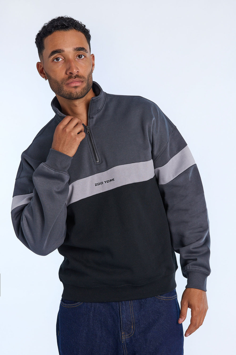 Zoo York Mens 1/4 Zip Sweatshirt Zoo York Mens 1/4 Zip Sweatshirt