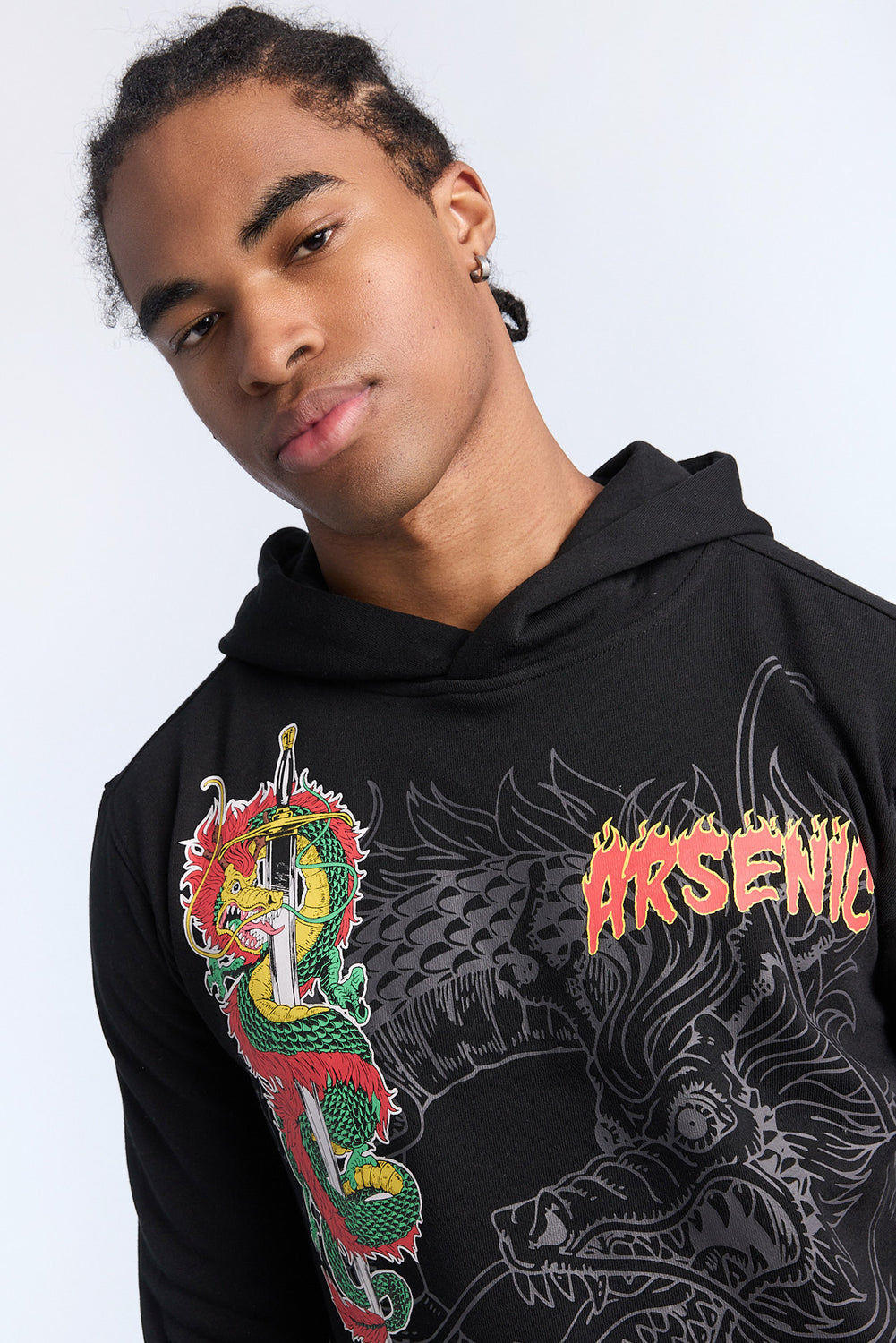 Arsenic Mens Dragon Graphic Hoodie Arsenic Mens Dragon Graphic Hoodie
