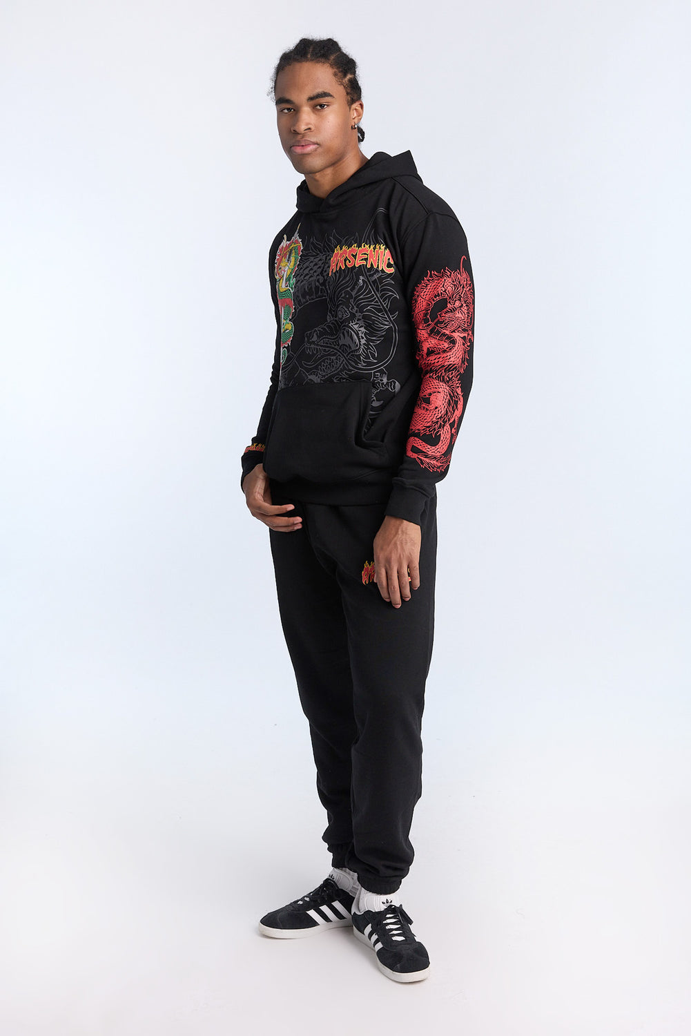 Arsenic Mens Dragon Graphic Hoodie Arsenic Mens Dragon Graphic Hoodie