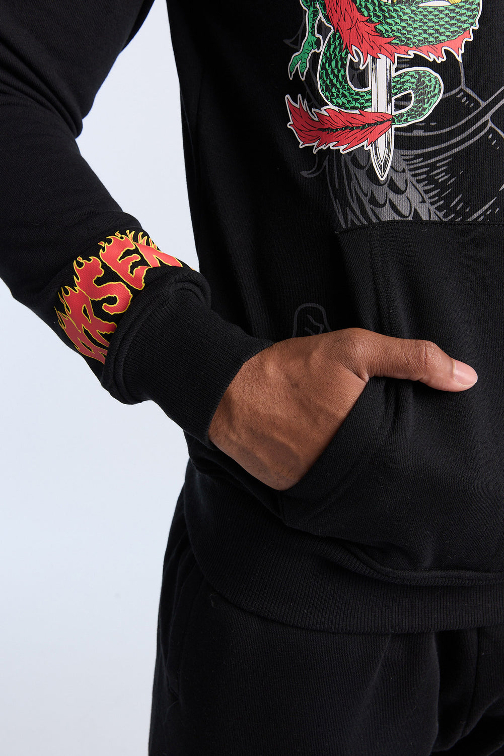 Arsenic Mens Dragon Graphic Hoodie Arsenic Mens Dragon Graphic Hoodie