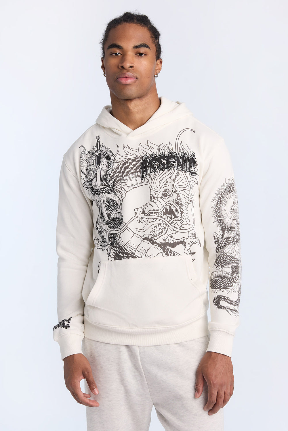 Arsenic Mens Dragon Graphic Hoodie Arsenic Mens Dragon Graphic Hoodie