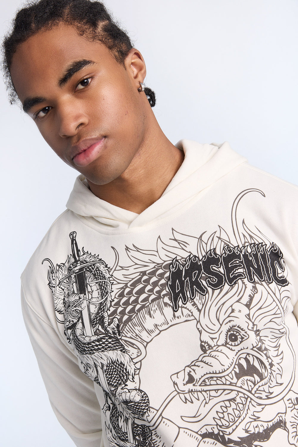 Arsenic Mens Dragon Graphic Hoodie Arsenic Mens Dragon Graphic Hoodie