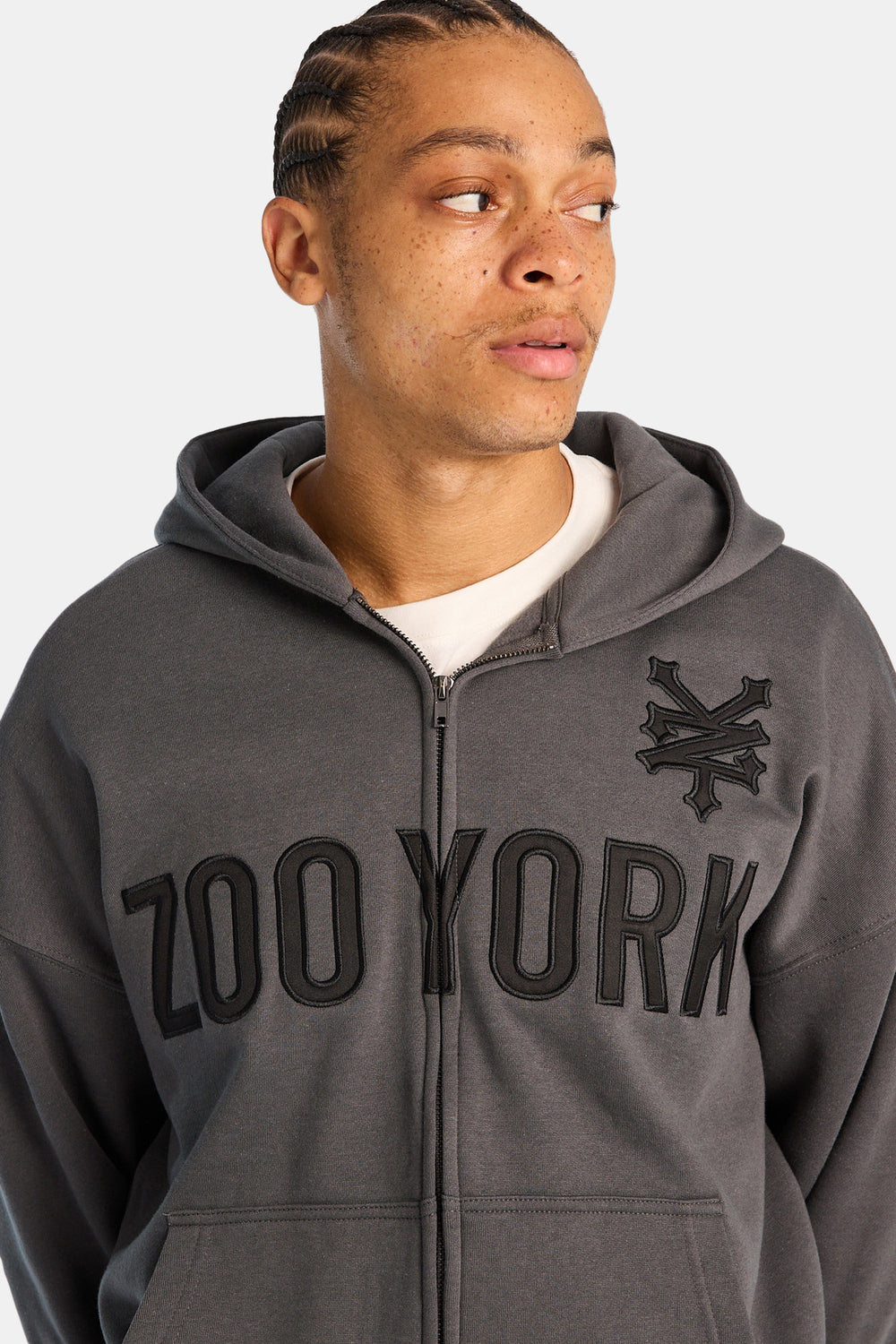 Zoo York Embroidered Zip-Up Hoodie Zoo York Embroidered Zip-Up Hoodie
