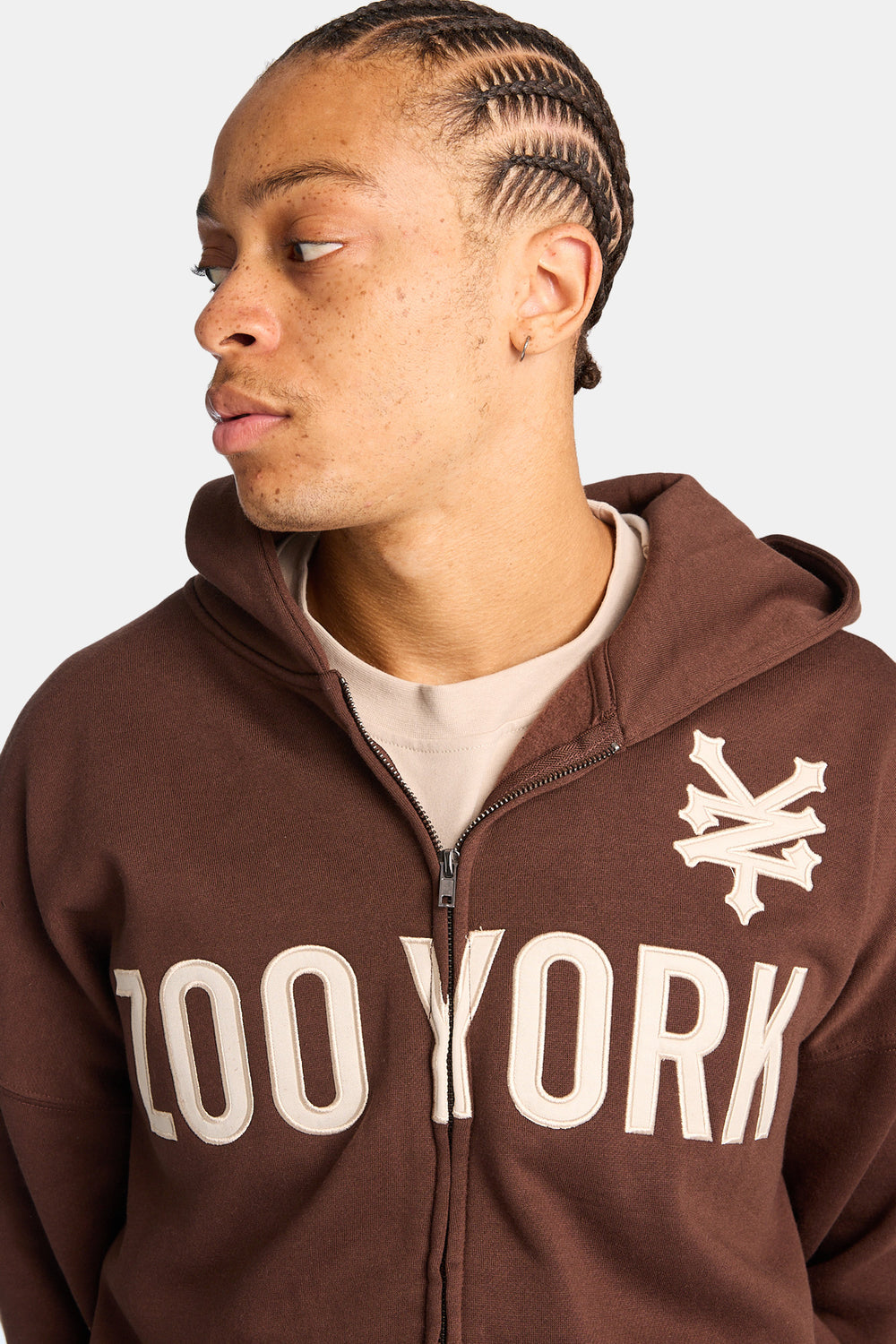 Zoo York Embroidered Zip-Up Hoodie Zoo York Embroidered Zip-Up Hoodie