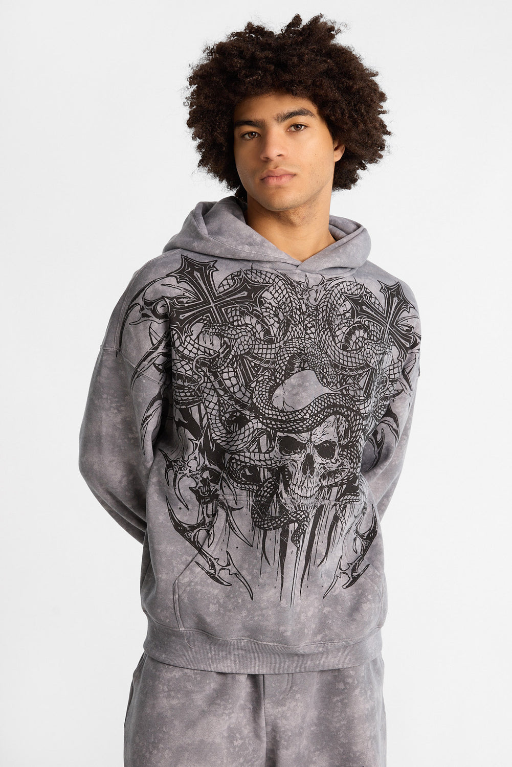 Arsenic Cobra Graphic Washed Boxy Hoodie Arsenic Cobra Graphic Washed Boxy Hoodie