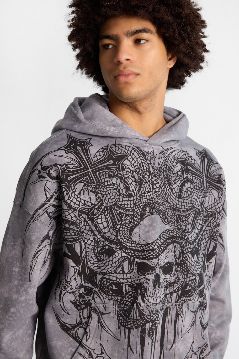 Arsenic Cobra Graphic Washed Boxy Hoodie Arsenic Cobra Graphic Washed Boxy Hoodie