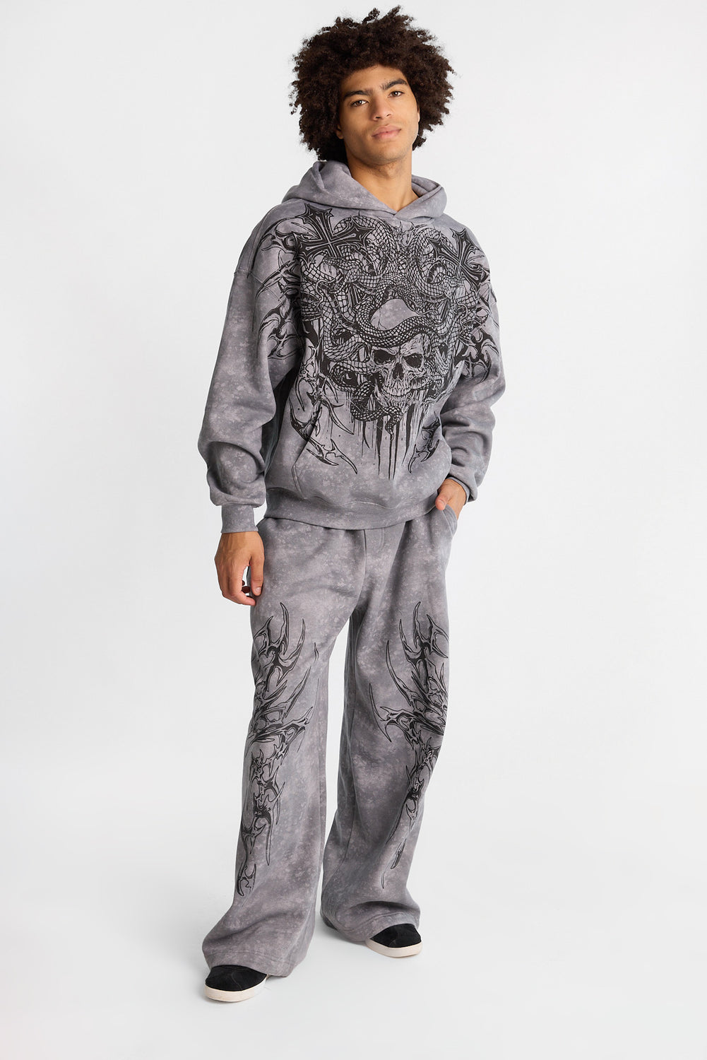 Arsenic Cobra Graphic Washed Boxy Hoodie Arsenic Cobra Graphic Washed Boxy Hoodie