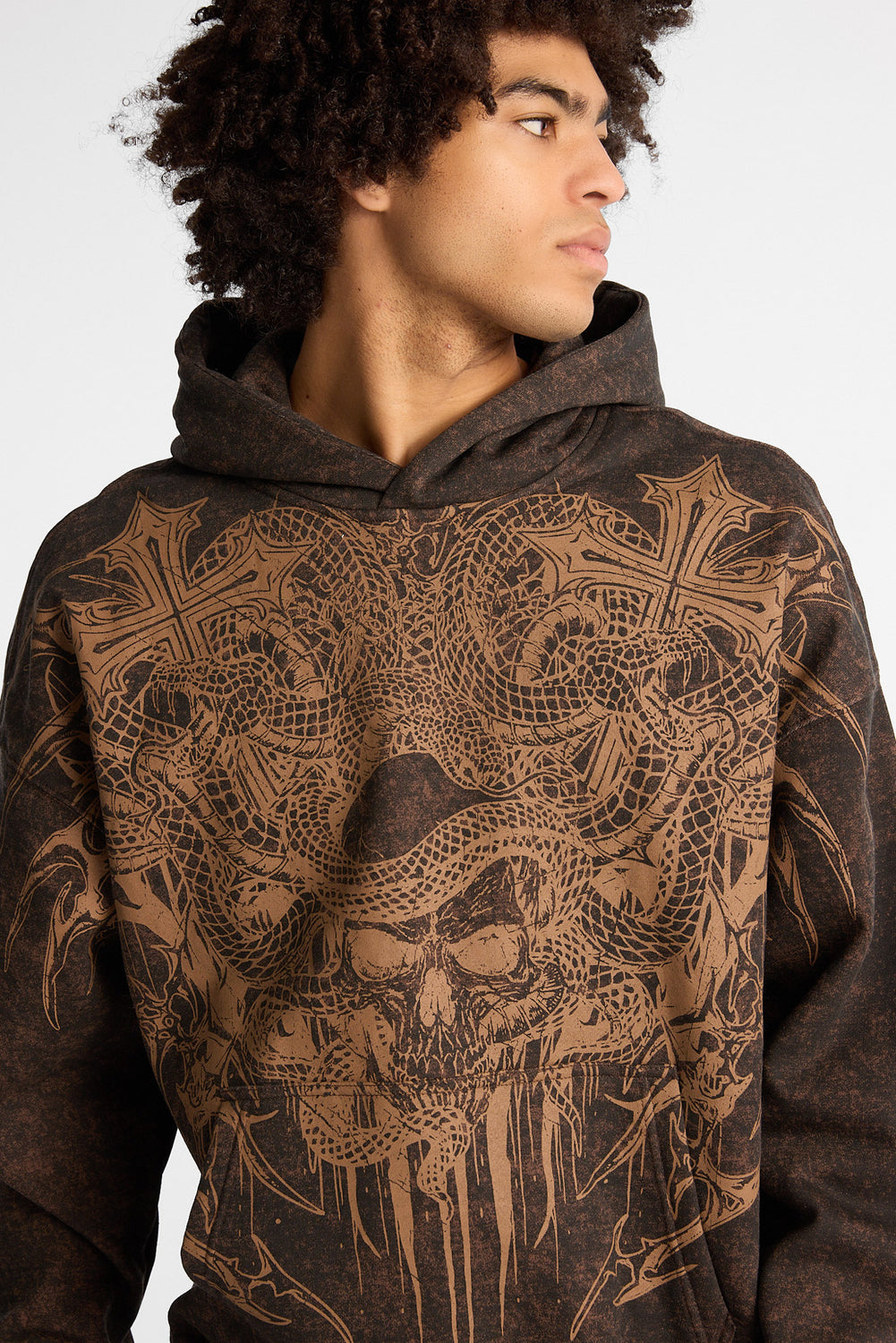 Arsenic Cobra Graphic Washed Boxy Hoodie Arsenic Cobra Graphic Washed Boxy Hoodie