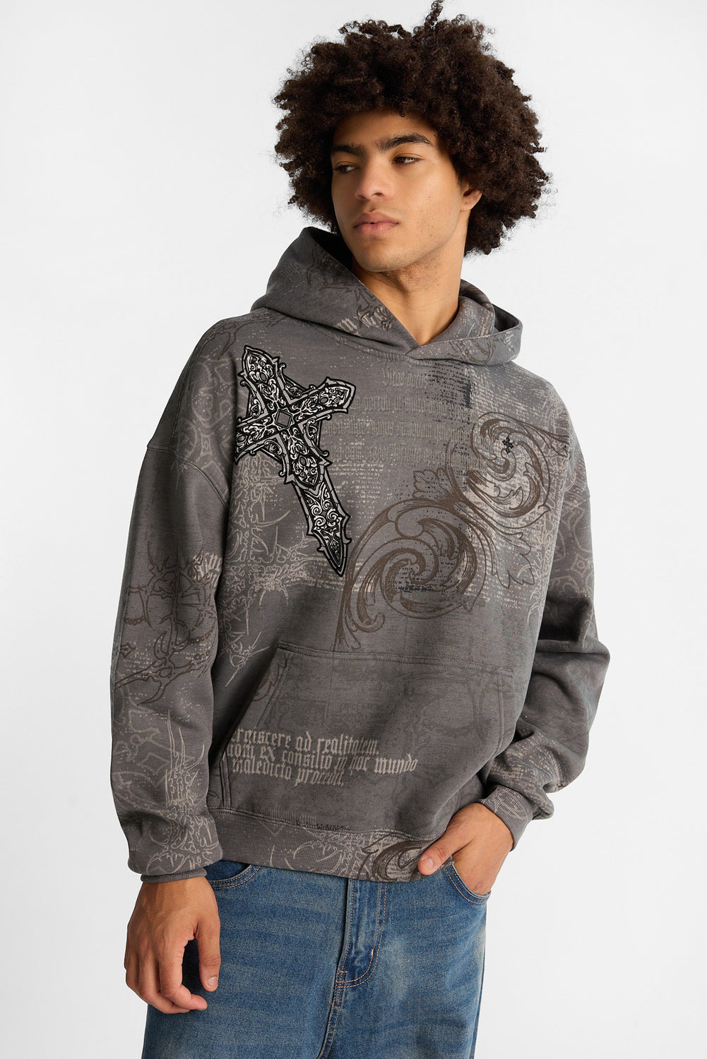 Arsenic Cross Graphic Washed Boxy Hoodie Arsenic Cross Graphic Washed Boxy Hoodie