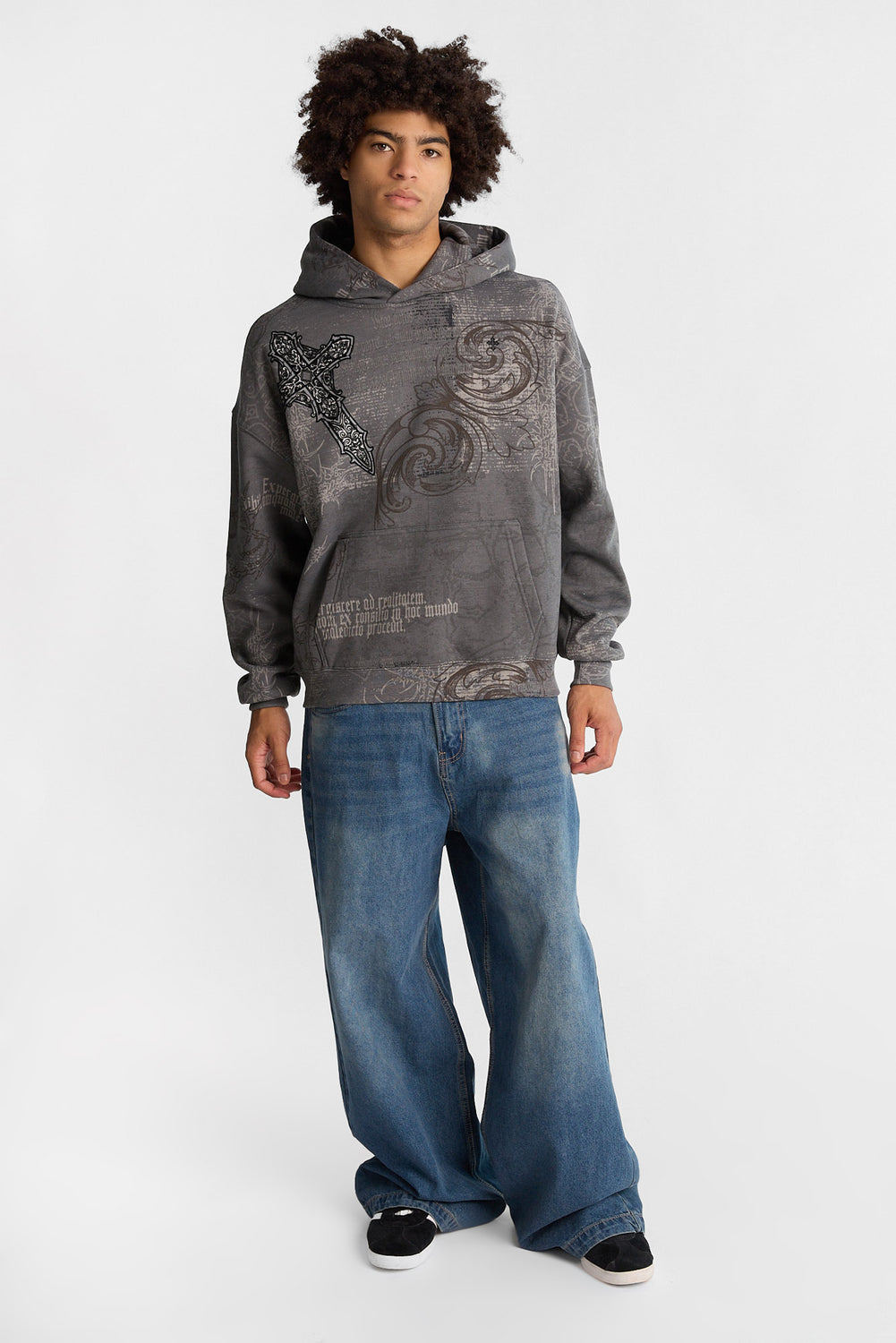 Arsenic Cross Graphic Washed Boxy Hoodie Arsenic Cross Graphic Washed Boxy Hoodie
