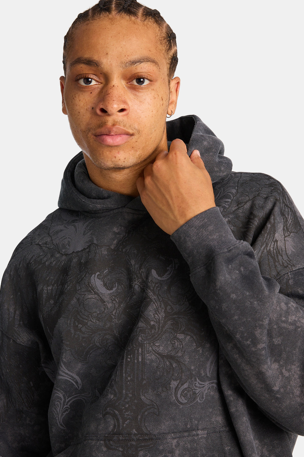 Arsenic Cross Washed Boxy Hoodie Arsenic Cross Washed Boxy Hoodie