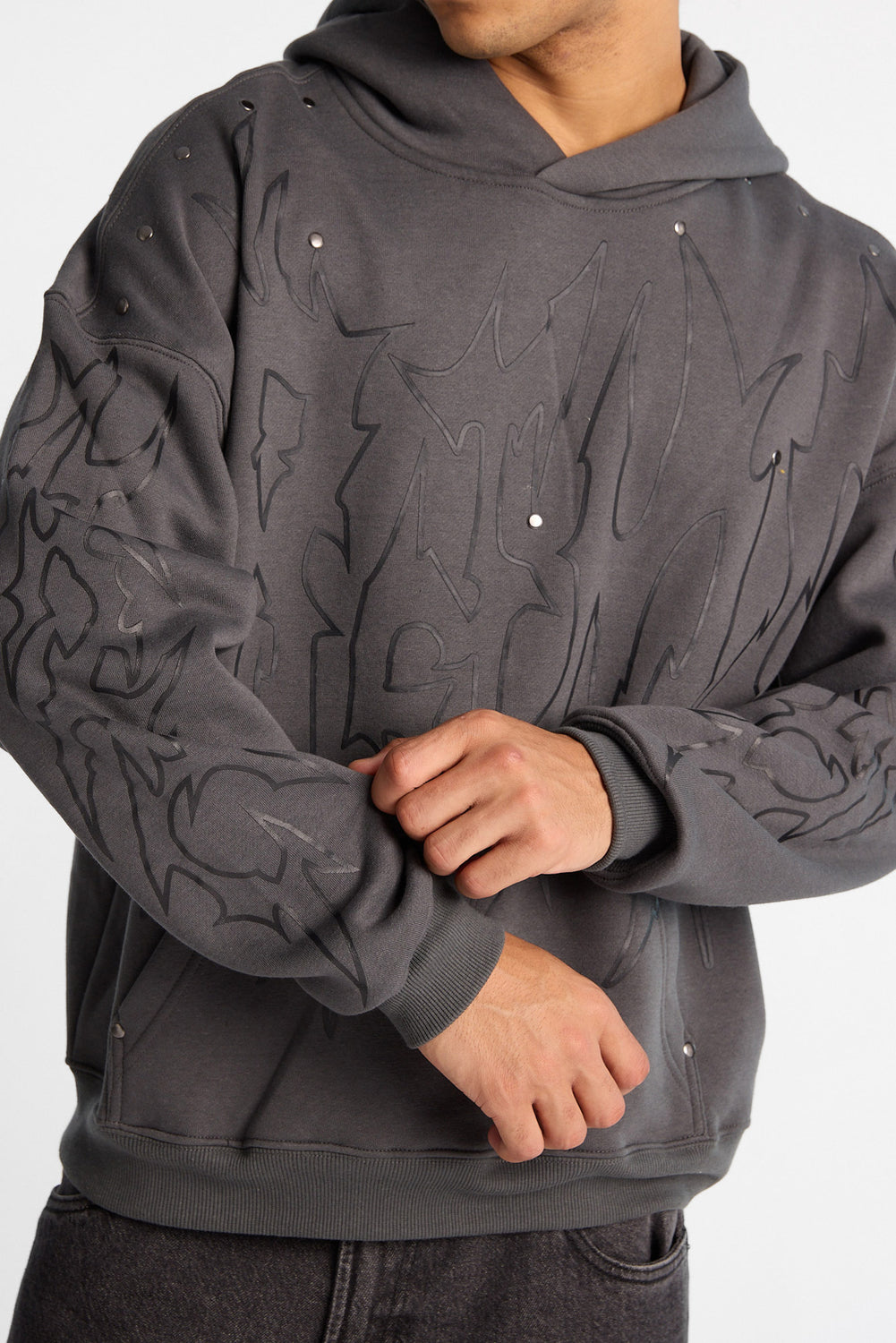 Arsenic Graphic Studded Boxy Hoodie Arsenic Graphic Studded Boxy Hoodie
