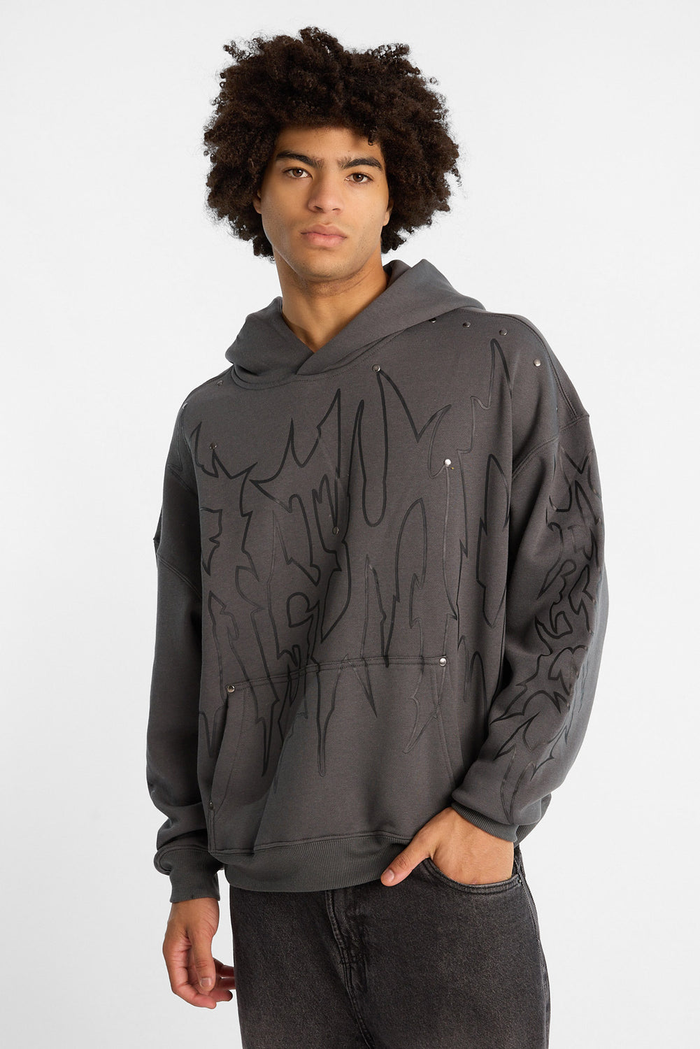 Arsenic Graphic Studded Boxy Hoodie Arsenic Graphic Studded Boxy Hoodie