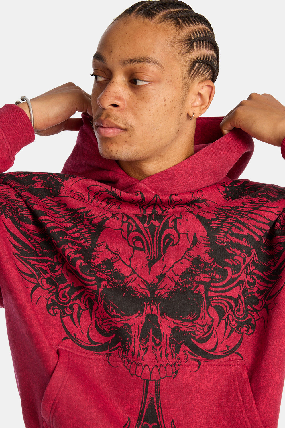 Arsenic Skull & Wings Washed Boxy Hoodie Arsenic Skull & Wings Washed Boxy Hoodie