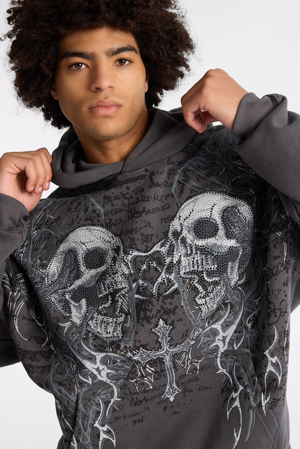 Arsenic Skull Rhinestone Boxy Hoodie Arsenic Skull Rhinestone Boxy Hoodie