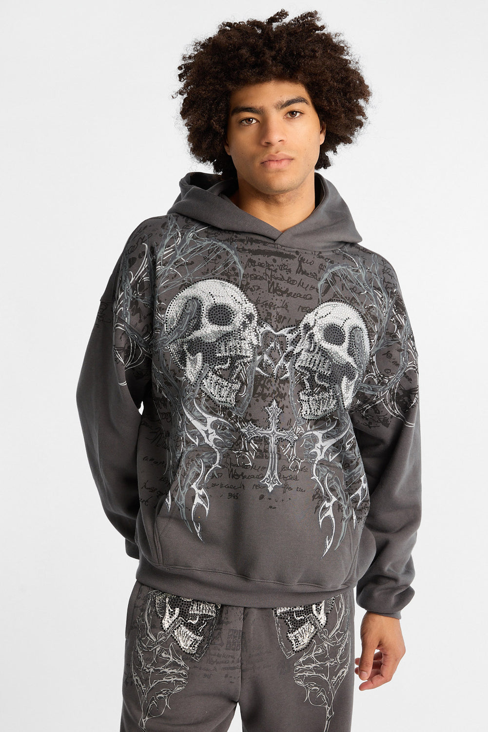 Arsenic Skull Rhinestone Boxy Hoodie Arsenic Skull Rhinestone Boxy Hoodie