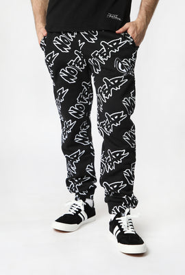 No Fear Mens Allover Print Fleece Jogger