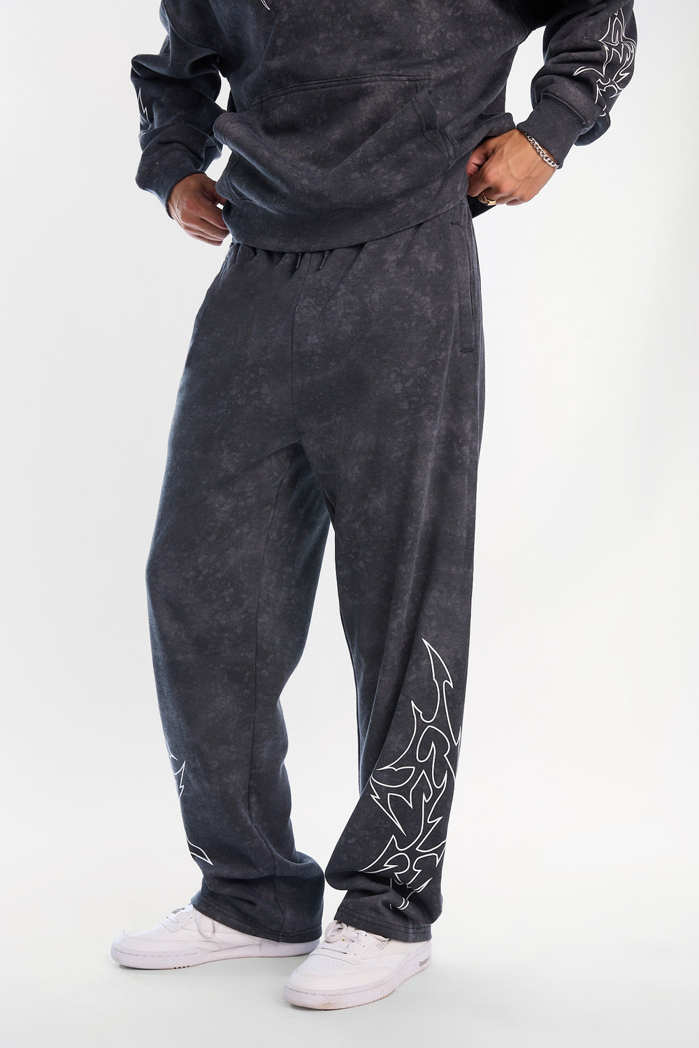 Pantalon en molleton ample délavé Arsenic Pantalon en molleton ample délavé Arsenic
