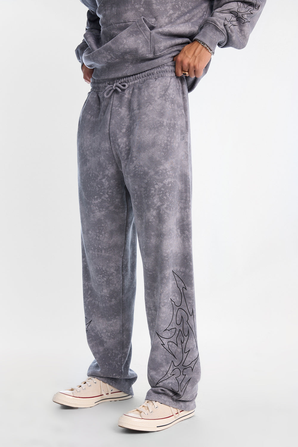 Pantalon en molleton ample délavé Arsenic Pantalon en molleton ample délavé Arsenic