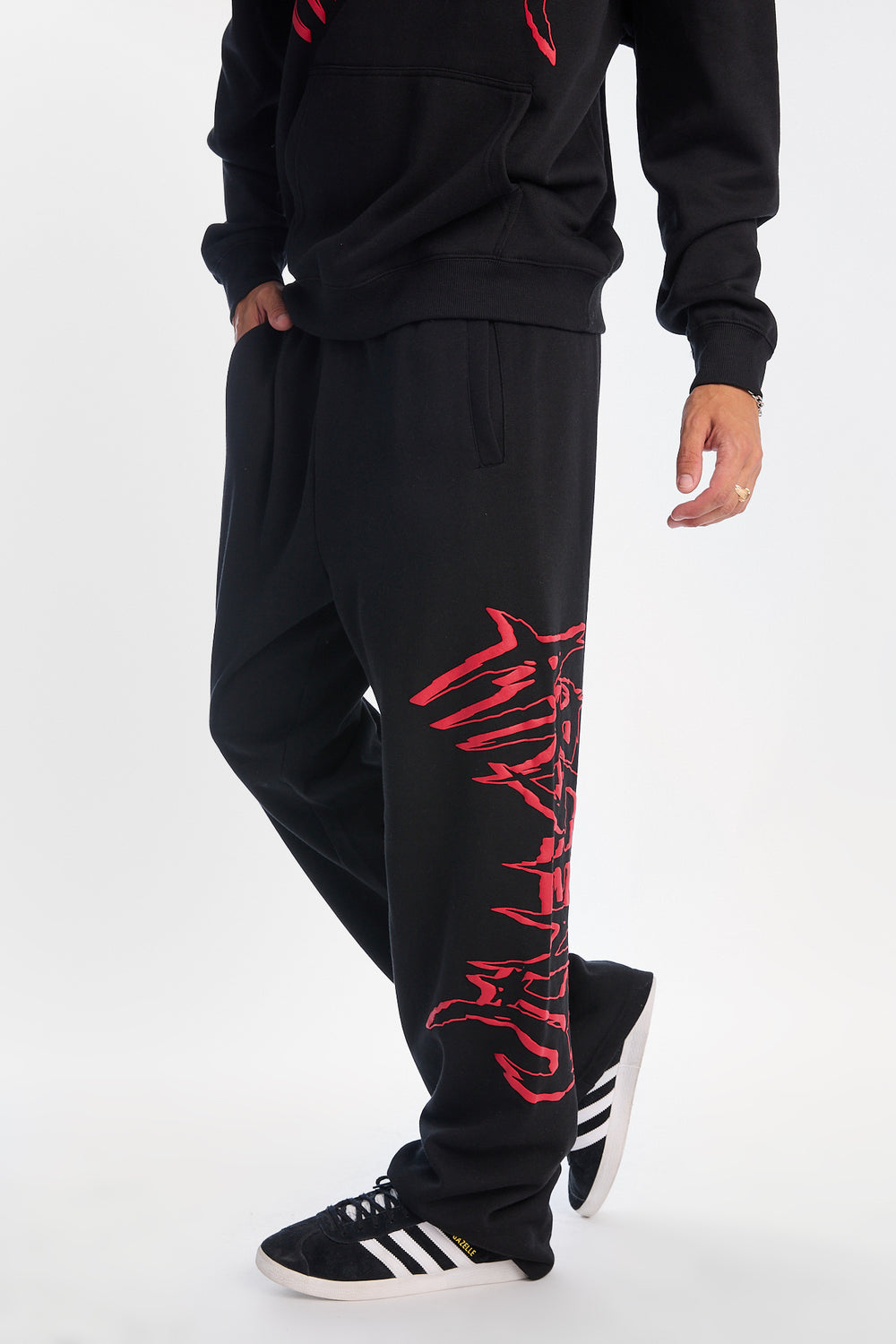 Pantalon en molleton ample imprimé Arsenic Pantalon en molleton ample imprimé Arsenic
