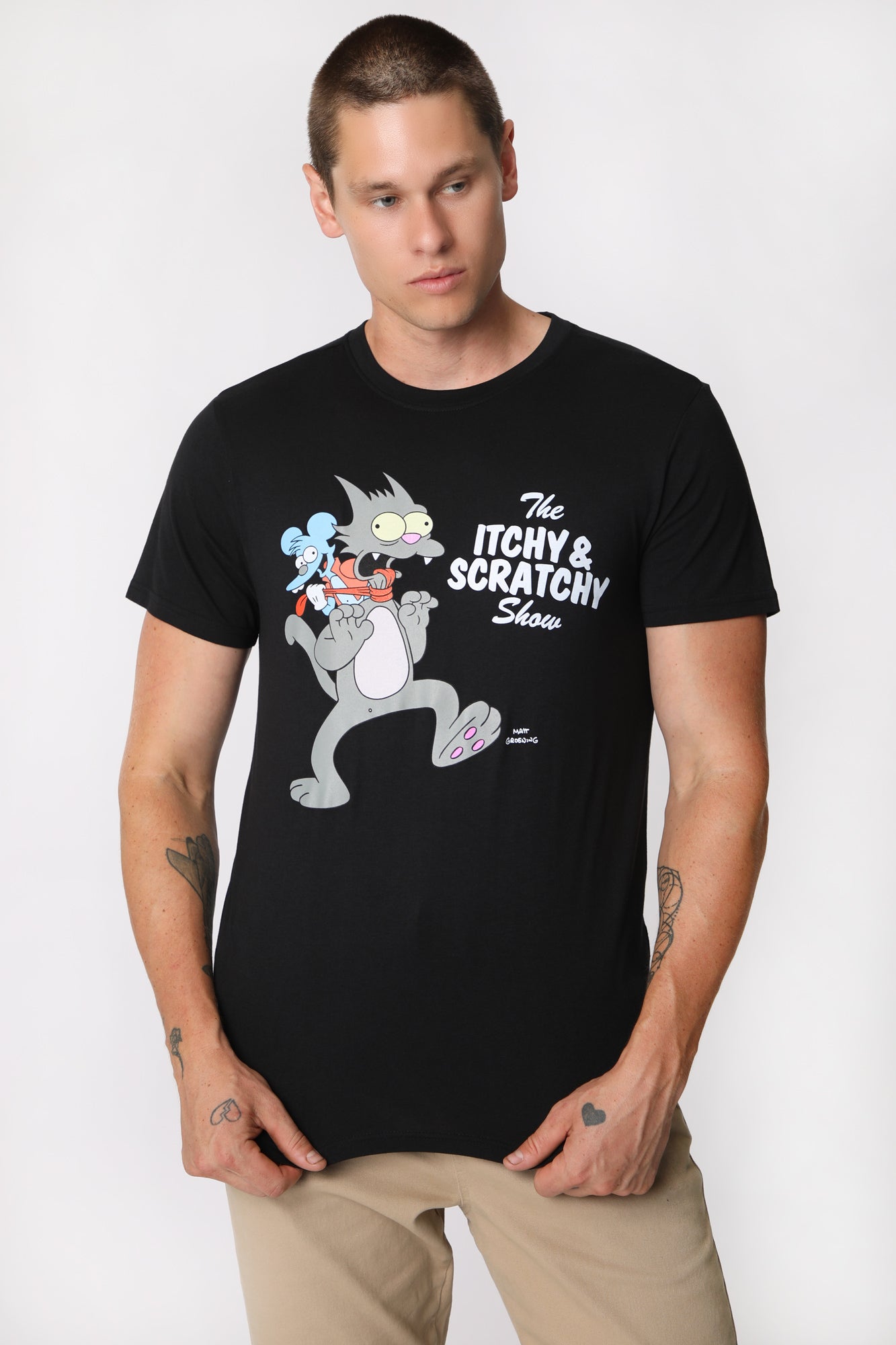 Mens The Itchy & Scratchy Show T-Shirt - Black /