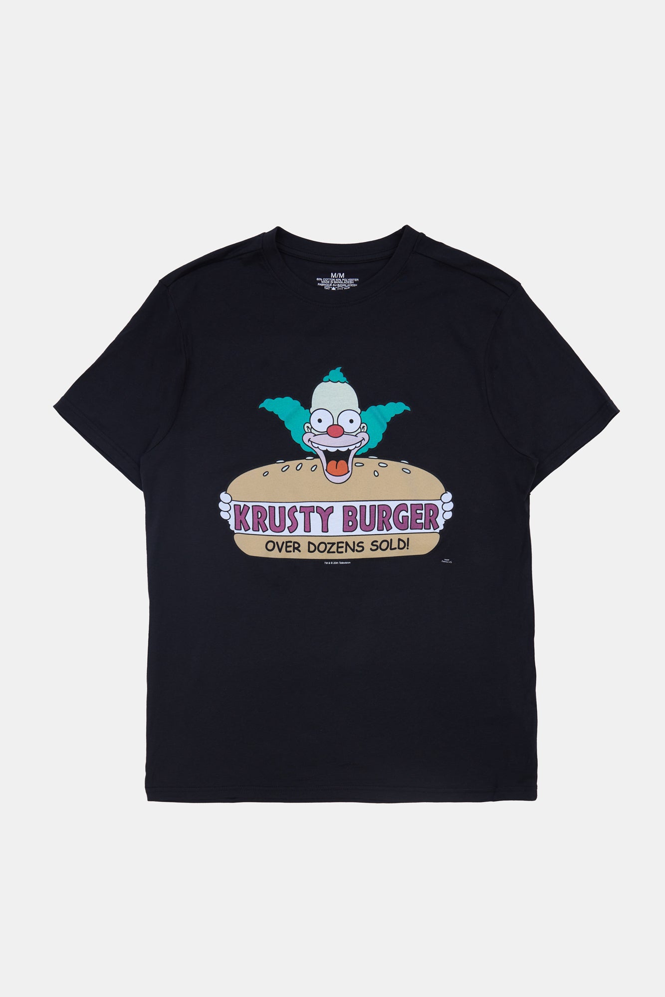 Mens Krusty Burger Graphic T-Shirt - Black /