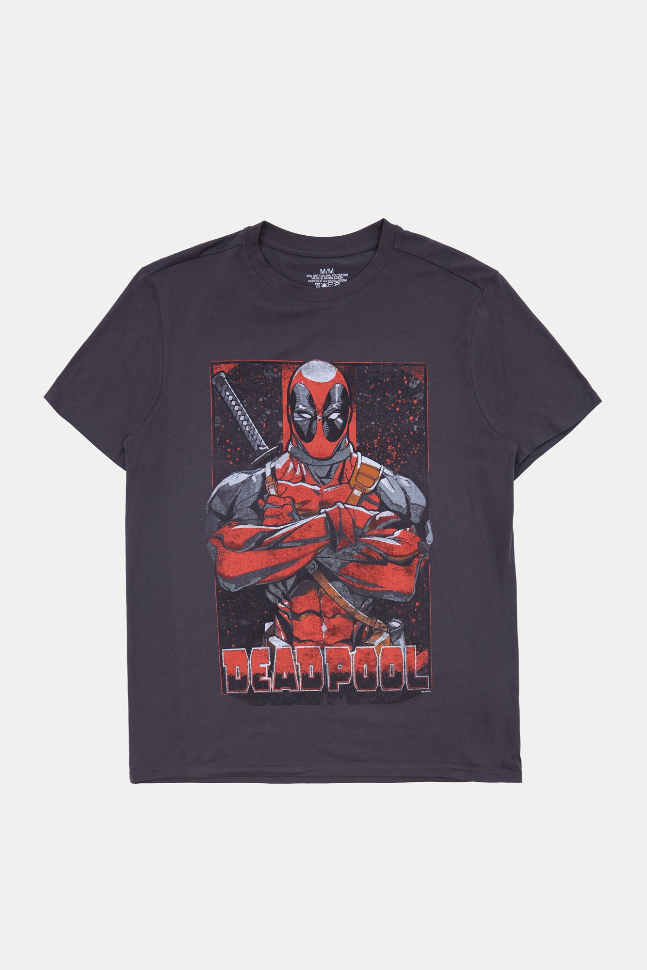 Mens Deadpool Graphic T-Shirt - Charcoal /