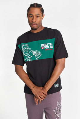 Southpole Legacy Embroidered Colour Block Graphic Tee