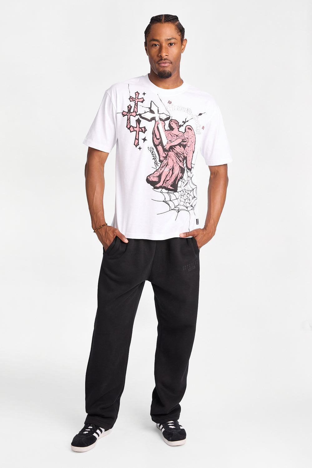Southpole Blessed Saint Foil Graphic Tee Southpole Blessed Saint Foil Graphic Tee