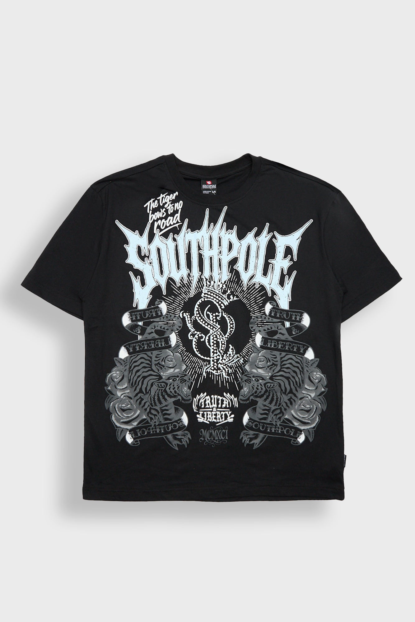 Southpole Rhinestone Tiger Graphic Tee - /