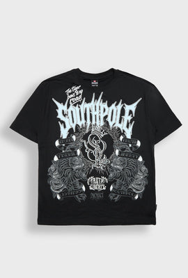 T-shirt imprimé tigre avec strass Southpole