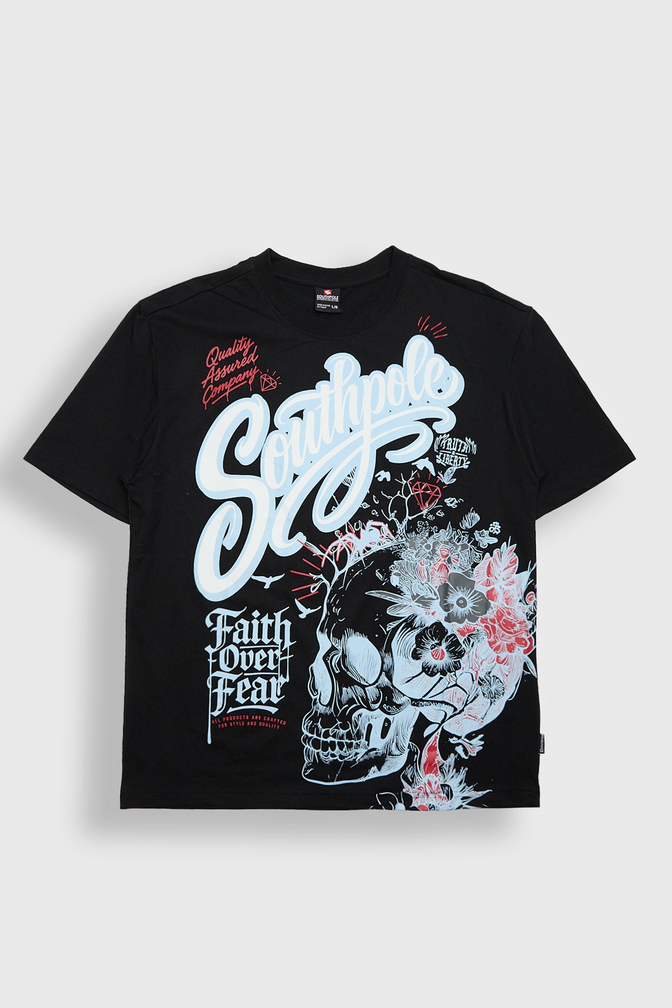 Southpole Faith Over Fear Skull Graphic Tee - /