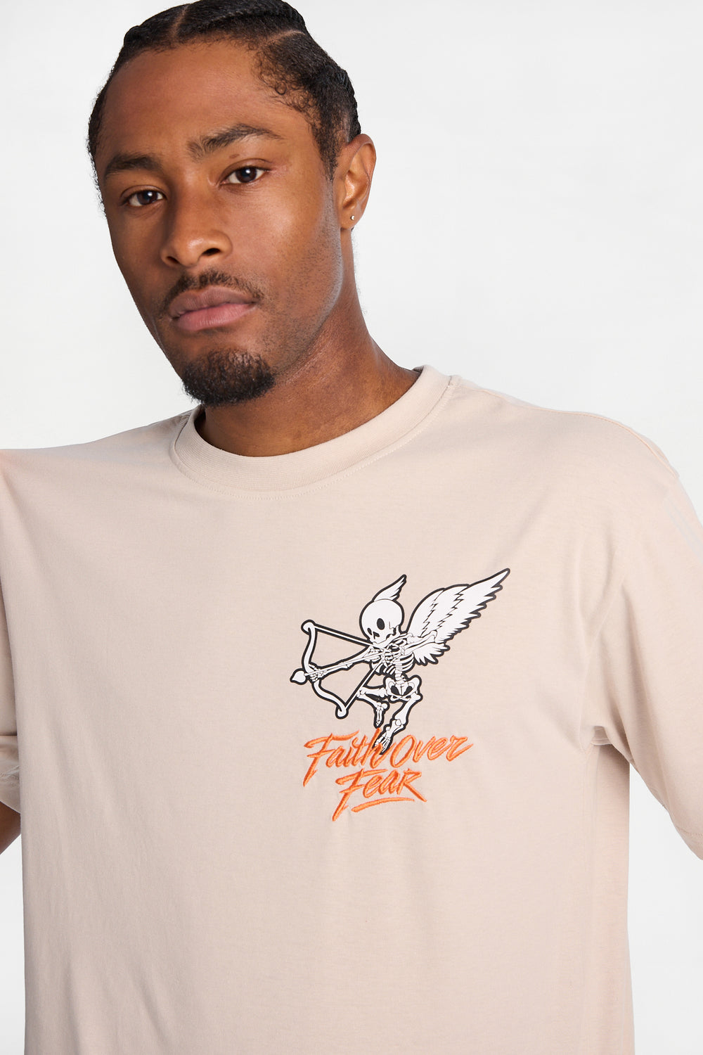 Southpole Faith Over Fear Embroidered Graphic Tee Southpole Faith Over Fear Embroidered Graphic Tee