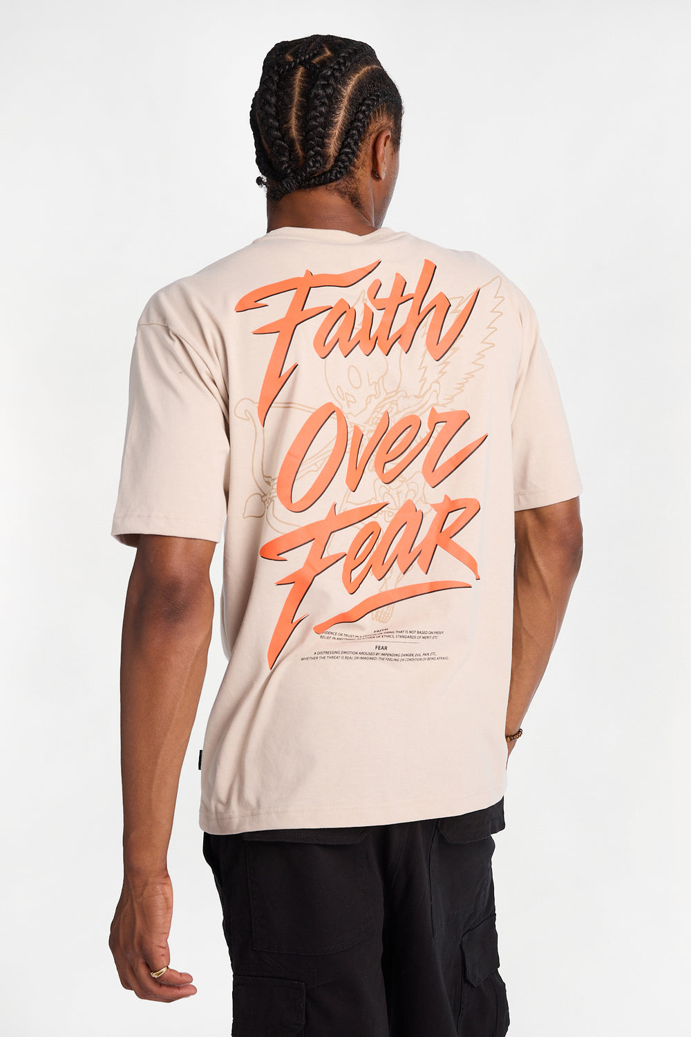 Southpole Faith Over Fear Embroidered Graphic Tee Southpole Faith Over Fear Embroidered Graphic Tee