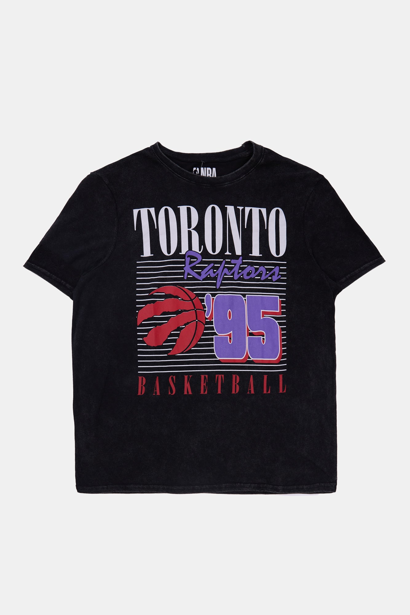 Mens Toronto Raptors Acid Wash T-Shirt - Black /