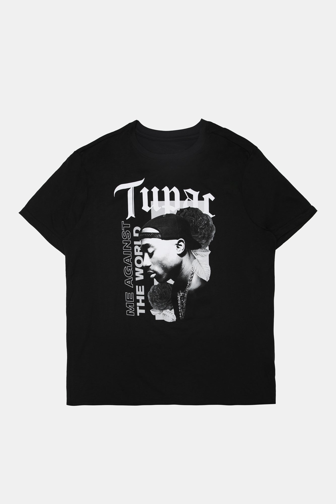 Mens Tupac Me Against The World T-Shirt - Black /