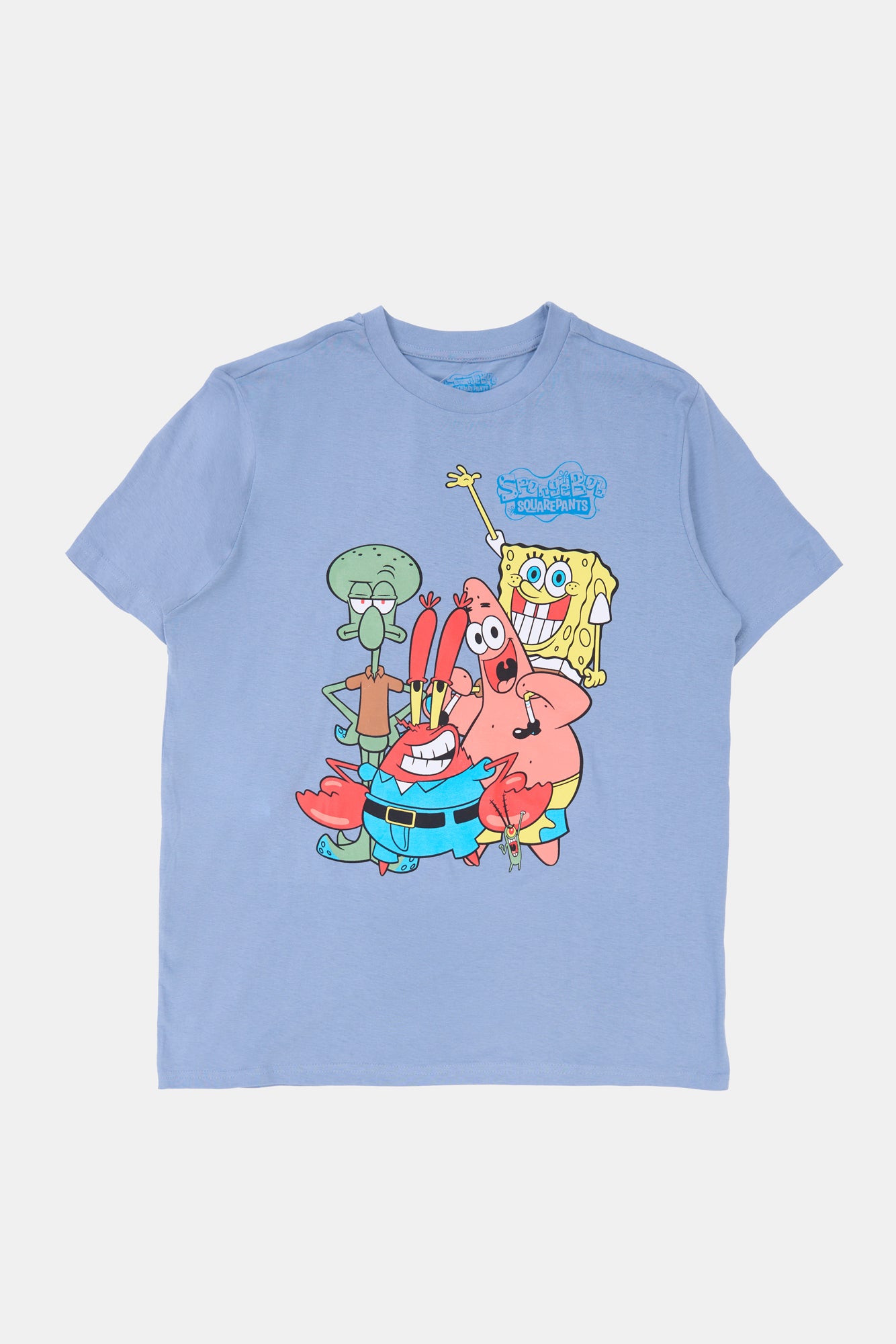 Mens SpongeBob SquarePants Characters T-Shirt - Light Blue /