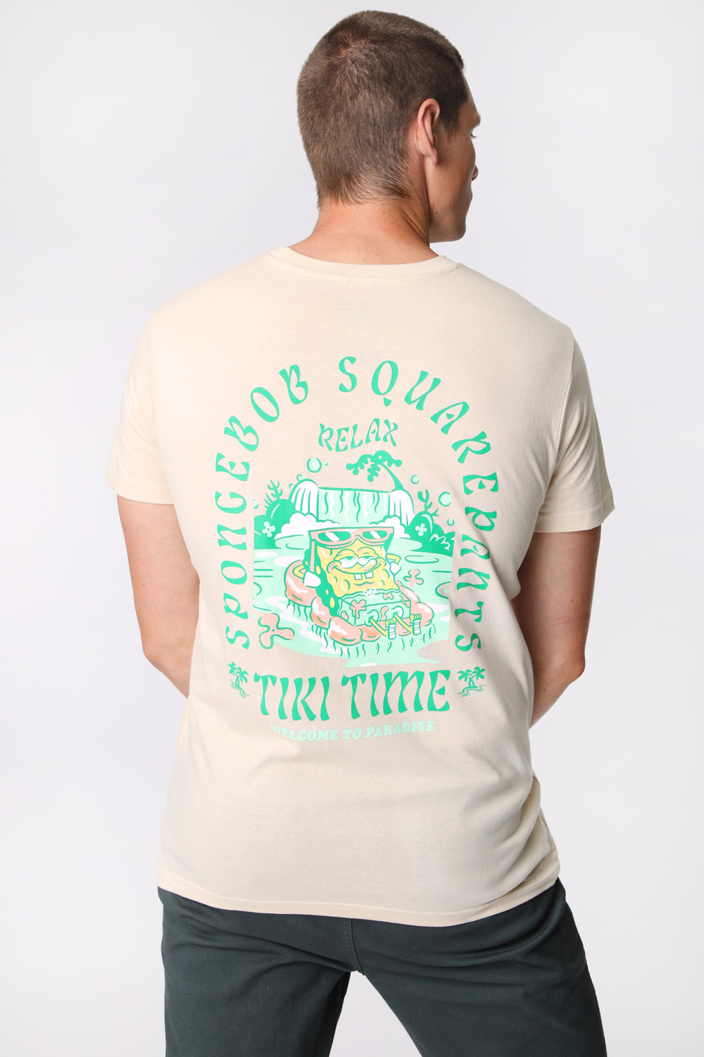 Mens SpongeBob SquarePants Tiki Time T-Shirt Mens SpongeBob SquarePants Tiki Time T-Shirt