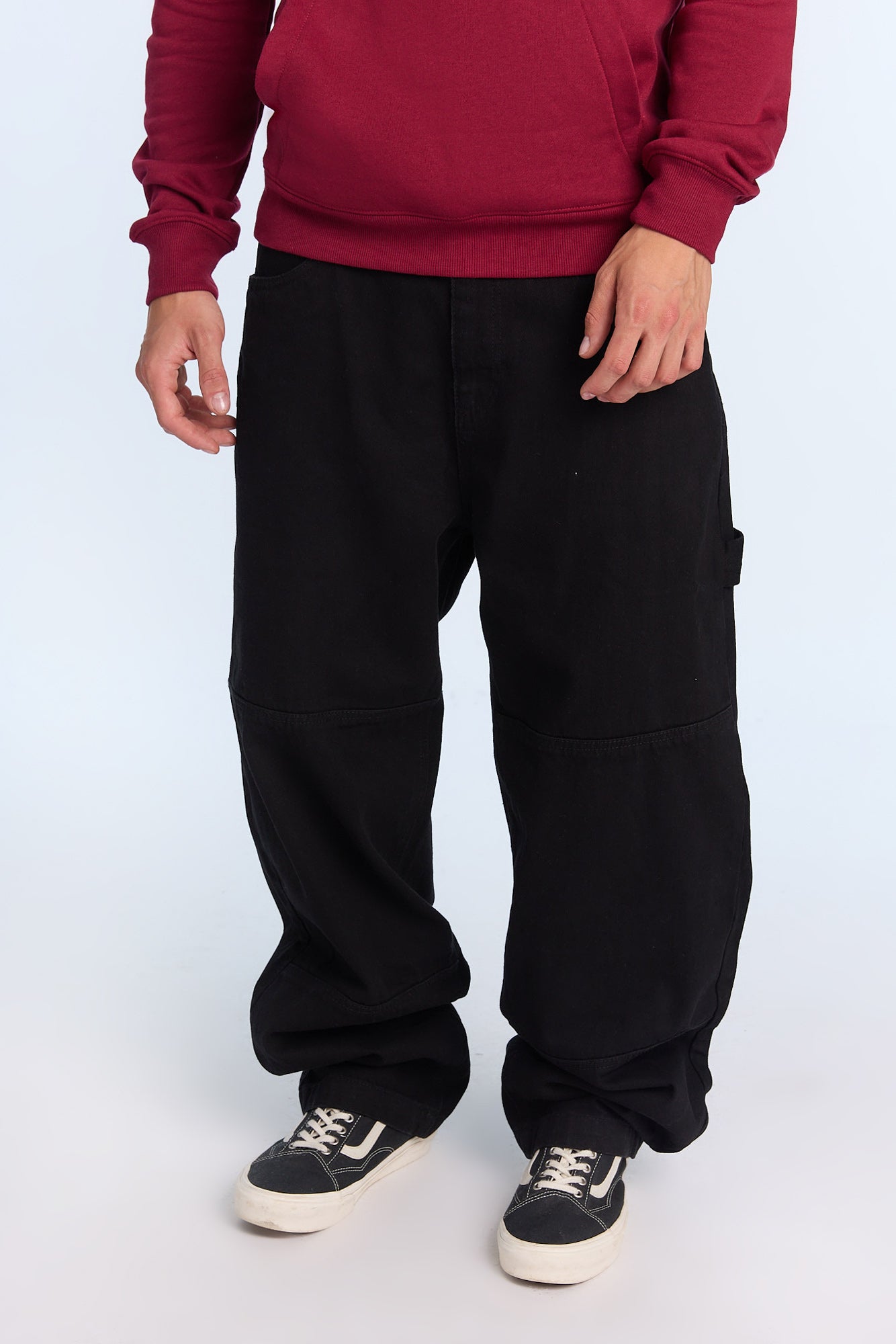 Mens Cut & Sew Black Carpenter Jeans - /