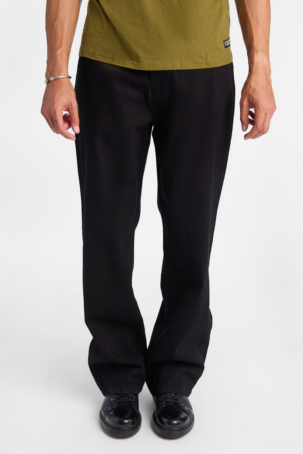 Mens Baggy Black Embroidered Jeans Mens Baggy Black Embroidered Jeans
