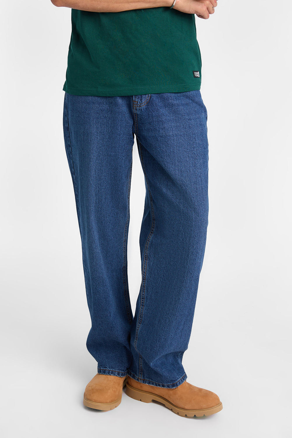 Mens Baggy Dark Stonewash Embroidered Jeans Mens Baggy Dark Stonewash Embroidered Jeans