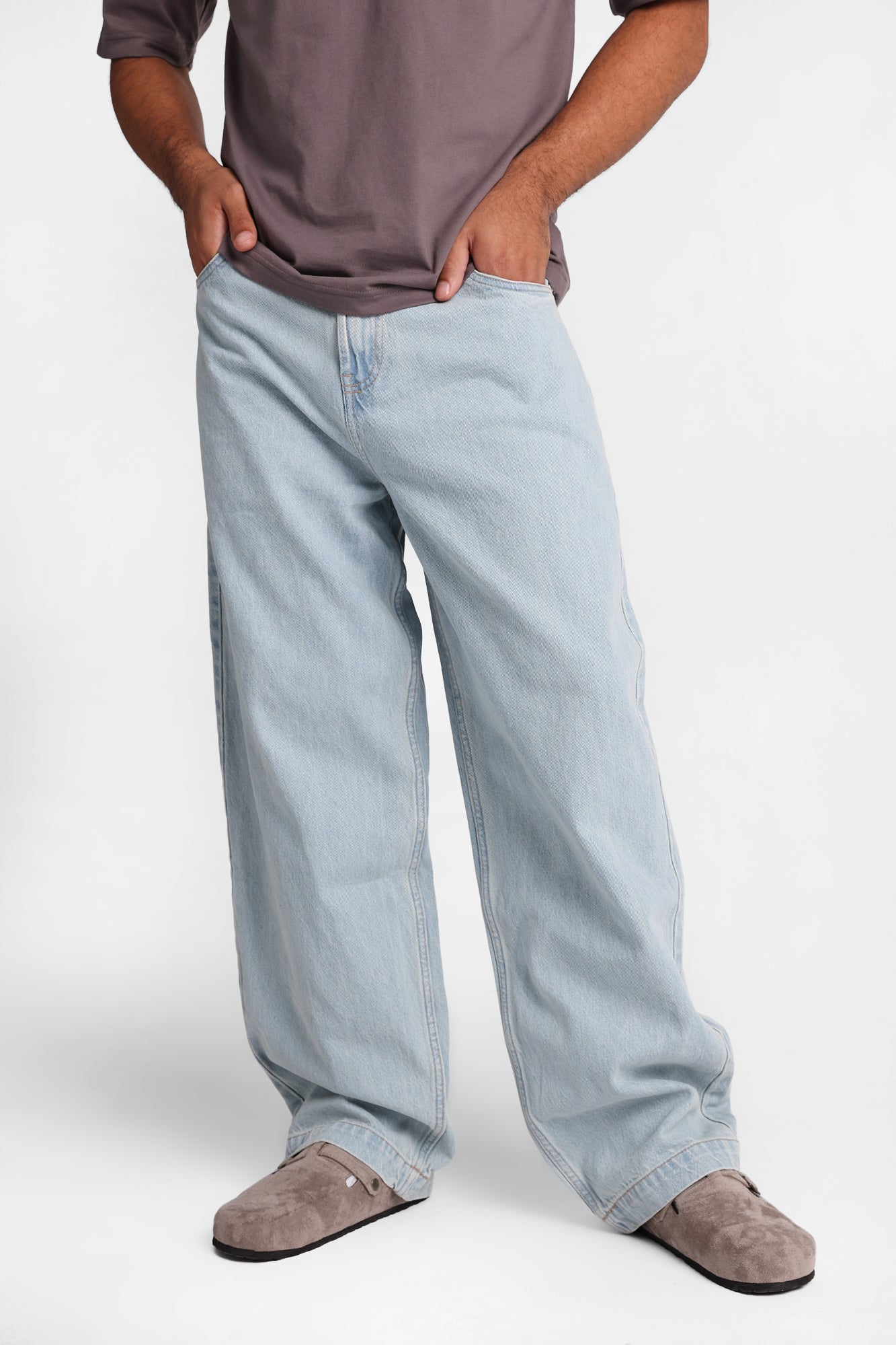 Baggy Skater Jeans - Light Denim Blue /