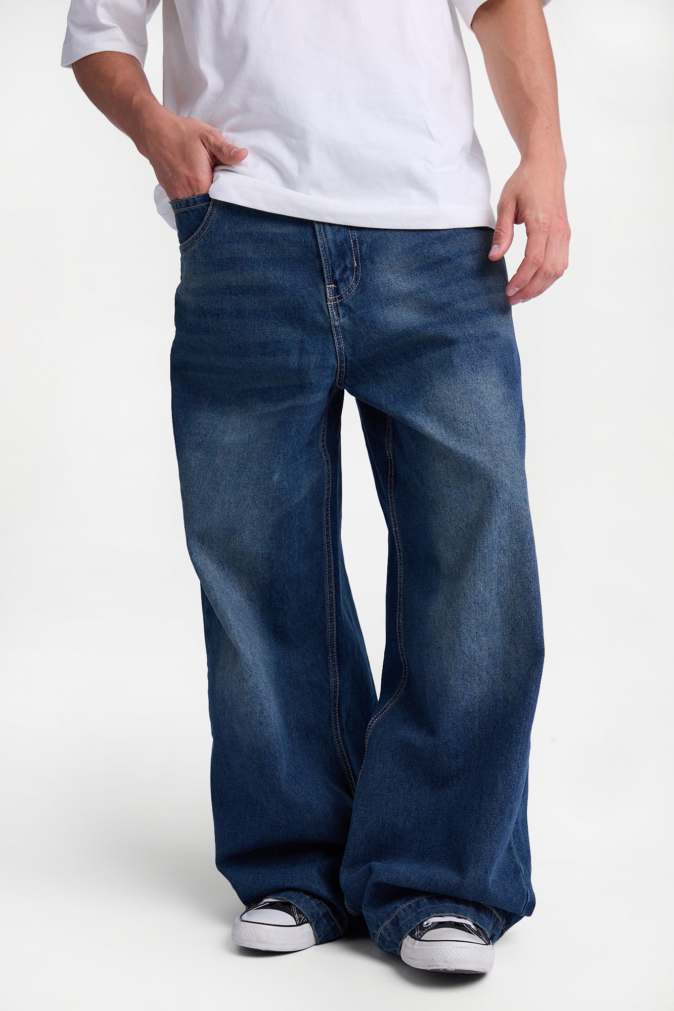 Big Baggy Jeans - Medium Blue /