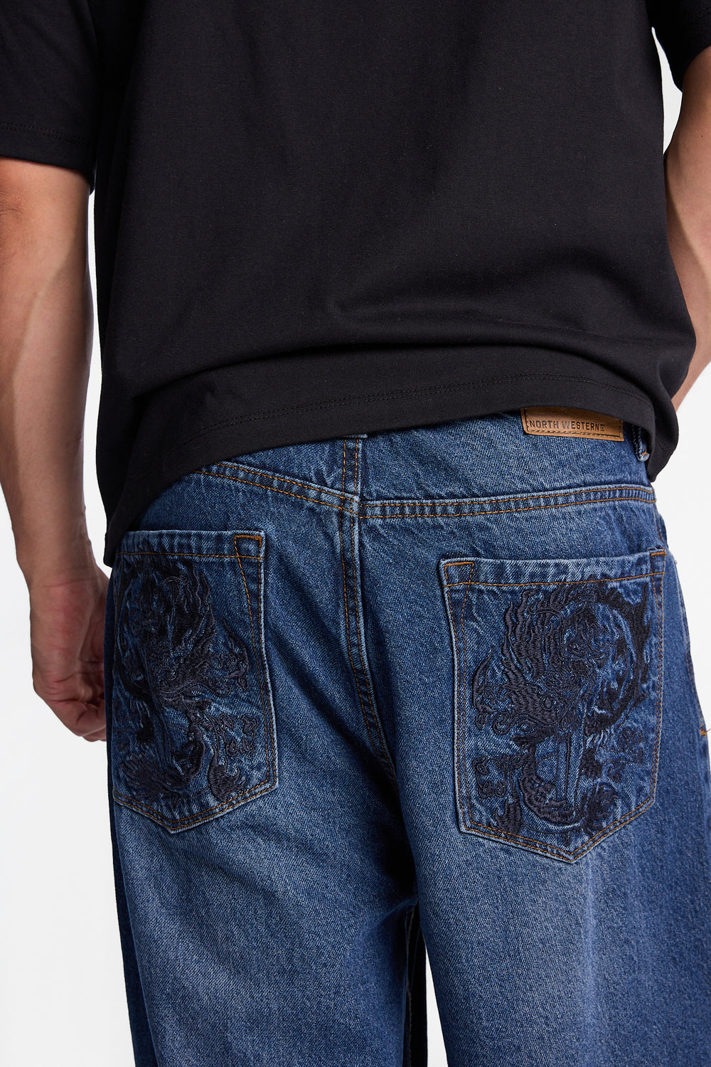 Dragon Embroidered Skater Jeans Dragon Embroidered Skater Jeans